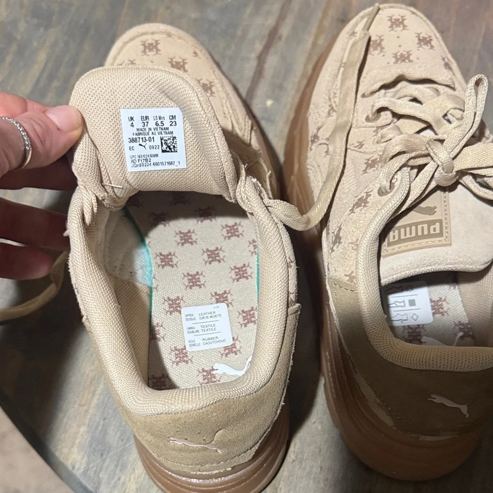Puma Beige/Tan Platform Sneakers - Picture 3 of 4